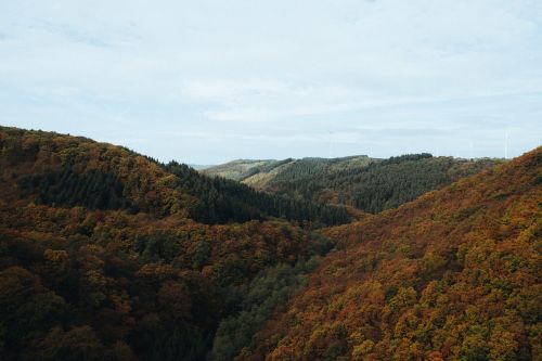 Kalnas, Slėnis, Medis, Augalas, Gamta, Kraštovaizdis, Debesys, Dangus, Ruduo