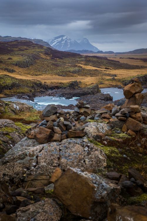 Kalnas, Rokas, Iceland, Kraštovaizdis, Gamta, Upė, Akmuo