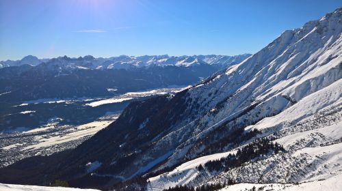 Kalnas, Saulė, Žiema, Gamta, Innsbruck, Sniego Kraštovaizdis, Šaltas