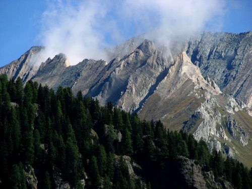 Kalnas, Kalnai, Debesys, Dūmai, Katilas, Garai, Alpių, Ascending Clouds, Kyla Rūko, Panorama, Virgantas Slėnis, Sajathütte, Austria