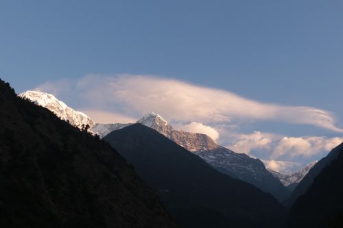 Kalnas, Himalajų Kalnai, Pokara, Pasivaikščiojimas, Debesis, Mėlynas Dangus