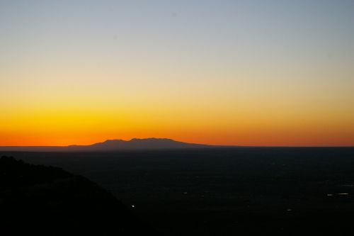 Kalnas, Saulėlydis, Švytėjimas, Oranžinė, Dangus, Mesa Verde Nacionalinis Parkas, Utah