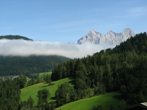 Kalnas, Alpių, Dachsteinas, Dangus, Mėlynas, Gamta, Kūrimas, Žygiai, Kalnai, Rokas, Debesys, Žygis, Kraštovaizdis, Aukščiausiojo Lygio Susitikimas, Austria, Rūkas