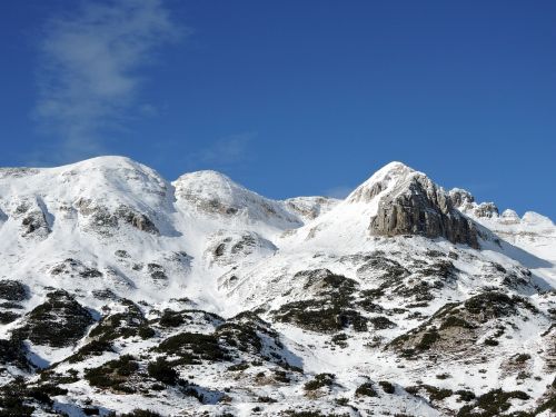 Kalnas, Sniegas, Dangus, Carega, Italy