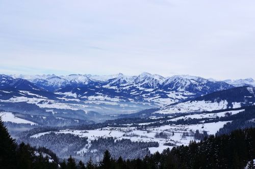 Kalnas, Puiku, Šveicarija, Austria, Žiema, Sniegas, Pfänder, Šaltas, Kalnų, Gamta, Žiemą