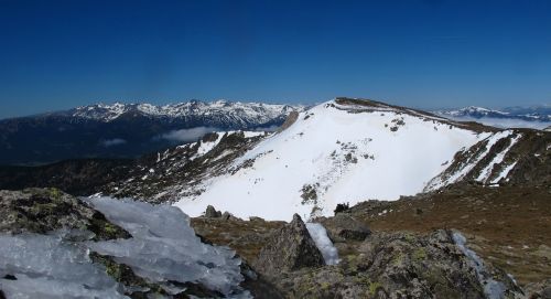 Kalnas, Sniegas, Pyrénées, Panorama, Žiema, Vaizdas
