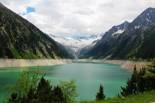 Kalninis Ežeras, Kalnas, Alpių Peizažas, Gamta, Alpės, Austria, Panorama
