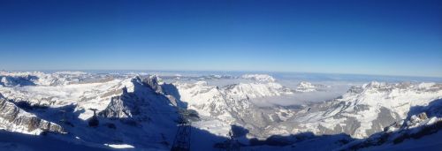 Kalnų Panorama, Žiema, Perspektyva, Šveicarija, Titlis, Ledynas, Sniegas, Alpių, Kalnai, Kalnai, Engelberg, Kalnų Stotis