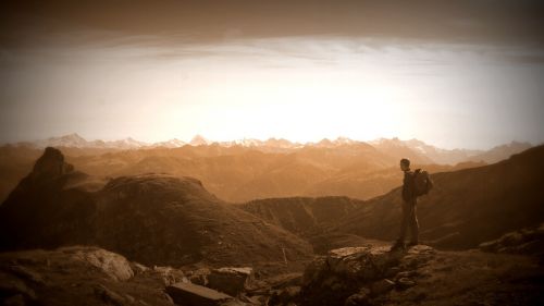 Alpinistas,  Valais,  Ovronnaz,  Žygiai,  Kalnų Panorama