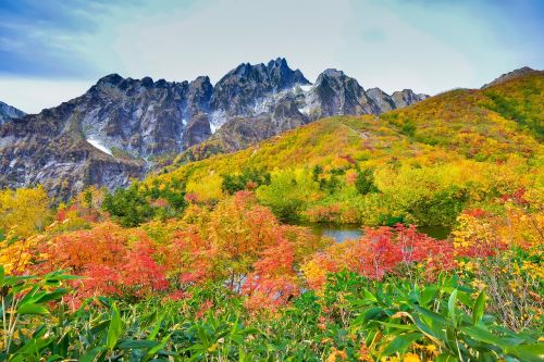 Kalnuotas Kraštovaizdis, Rudens Lapai, 剣 剣, 仙人 池, Chubu Sangaku Nacionalinis Parkas, Japonija