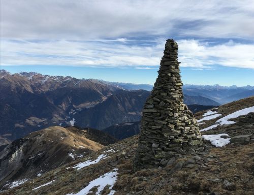 Kalnai, Kiauliena, Sniegas, Žygiai, Gamta, Akmenys, Steinmanderl, South Tyrol
