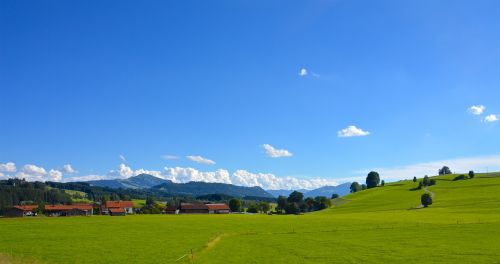 Kalnai, Allgäu, Dangus, Mėlynas, Pranešta, Žygiai, Bavarija, Kalnas, Panorama, Gamta, Apželdintas