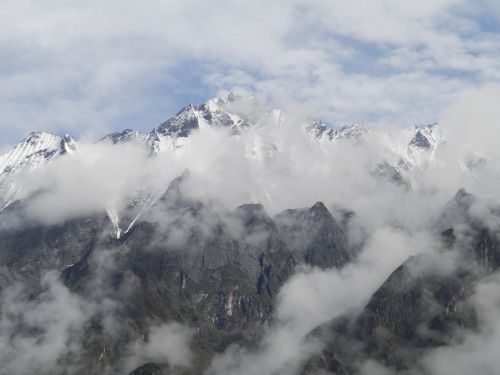 Kalnai, Himalajus, Nepalas, Gamta, Debesys