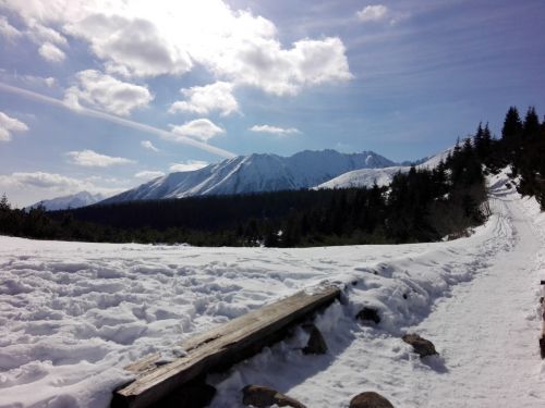 Kalnai, Tatry, Vaizdas, Žiema, Kraštovaizdis, Takas, Debesys