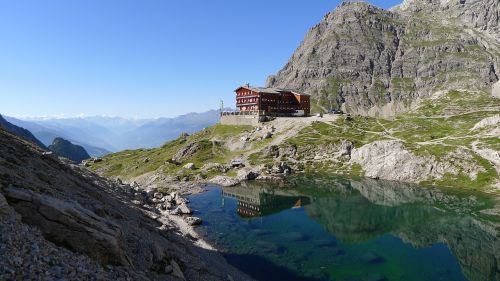 Kalnai, Bergsee, Kraštovaizdis, Gamta, Kalnų Namelis, Vandens Atspindys, Rytų Tyrol