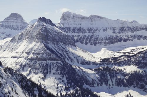 Kalnai, Kraštovaizdis, Ežero Mcdonald Slėnis, Ledynas Nacionalinis Parkas, Montana, Usa, Vaizdingas, Diapazonas, Sniegas