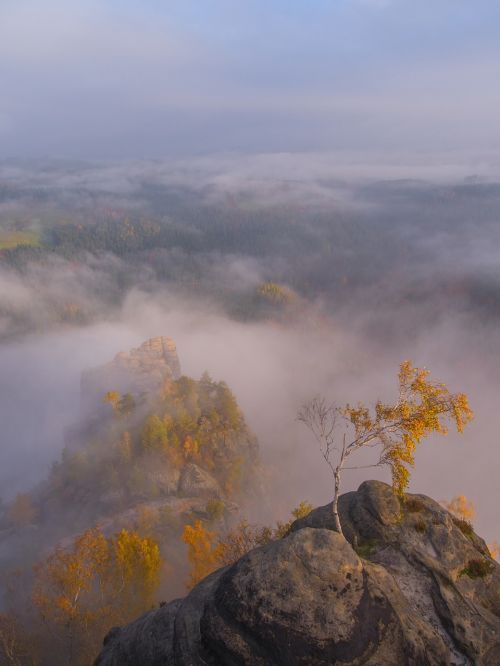 Kalnai, Žiemą, Ruduo, Kraštovaizdis, Žygiai, Debesys, Saksonijos Šveicarija