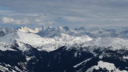 Kalnai, Austria, Tyrol, Žiema, Sniegas, Debesys