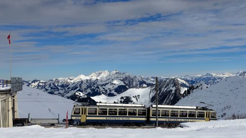 Kalnai, Alpių, Kalnų Geležinkelis, Šveicarija, Rochers De Naye
