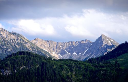 Kalnai, Allgäu, Allgäu Alpės, Panorama, Kraštovaizdis, Bavarija, Kalnų Viršūnių Susitikimas, Aplinka, Perspektyva, Vokietija, Ilgis, Oberstdorf, Regėjimas, Dangus