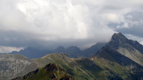 Kalnai, Debesys, Kalnų Viršūnės, Kalnų Takai, Vaizdas Iš Viršaus, Tatry, Žemi Debesys, Kalnų Grožis, Vakarų Tatras, Aukštas Tatras, Lenkų Tatros, Kasprowy Wierch