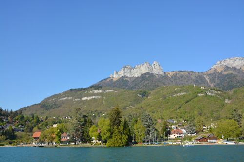 Kalnai, Gamta, Mėlynas Dangus, France, Kraštovaizdis, Vanduo, Haute-Savoie, Turistinis