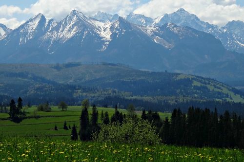 Kalnai, Pavasaris, Tatry, Gamta, Kraštovaizdis, Nacionalinis Parkas, Lenkija, Sniego Viršutinės Smailės