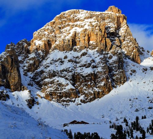 Kalnai, Alpių, Gardena, Gamta, Dolomitai, Aukšti Kalnai, Nuotaika, Kalnų Viršūnės, Dangus, South Tyrol, Italy, Sella Grupė, Debesys, Mėlynas, Sniegas, Žiemos Sprogimas, Balta, Šaltas, Mėlynas Dangus, Gražus, Bergwelt Südtirol, Panorama