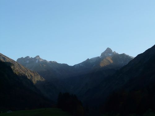 Kalnai, Trettach, Įbrėžimai, Kalnas, Allgäu, Dieter Seebach Slėnis, Trettachtal, Dieter Berg, Allgäu Alpės, Kraštovaizdis, Oberstdorf