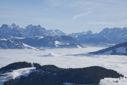 Kalnai, Rūkas, Kraštovaizdis, Žiema, Sniegas, Virš Debesų, Laisvė, Neribotas, Austria, Kitzbühel Alps