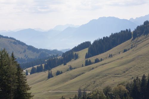 Kalnai, Alpių, Viršutinė Bavarija, Sudelfeld, Alm, Ganykla, Hochalm, Gamta, Kraštovaizdis, Panorama, Dangus, Kalnų Peizažas, Miškas, Spygliuočių Miškas