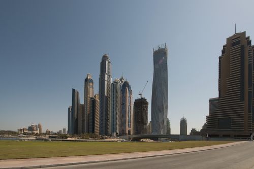 Dangoraižiai,  Dubai,  Dubai & Nbsp,  Marina,  Aukštis,  Aukštuminiai & Nbsp,  Pastatai,  Architektūra,  Kelionė,  Ruduo,  Saulė,  Dangus,  Mėlynas,  Dangoraižiai Dubajus