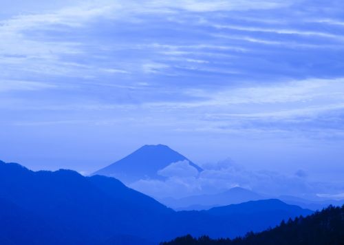 Mt Fuji, Debesis, Kalnas, Vulcan, Kraštovaizdis, Mėlynas, Vakaras, Buvo Debesuota, Japonija