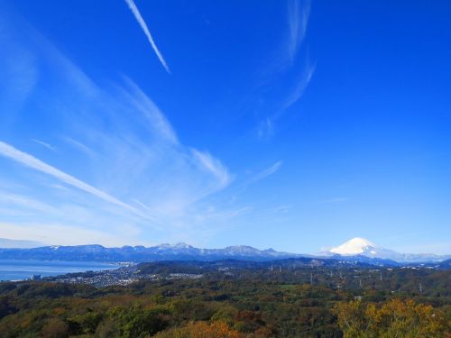 Mt Fuji, Koma Kalnai, Oiso, Shonan Nanpei, Japonija, Dangus, Žiema