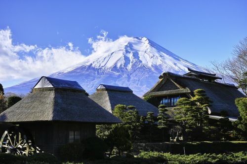 Mt Fuji, Japonija, Japonijos Kalnai, Dangus, Kraštovaizdis, Pasaulio Paveldo Vieta, Mėlynas Dangus