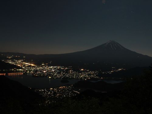 Mt Fuji, Kalnas, Yamanashi, Fuji San, Pasaulio Paveldo Vieta, Naktinis Vaizdas