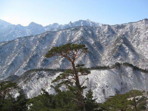Mt Seoraksan, Sniegas Ir Uolos, Ulsan Rock