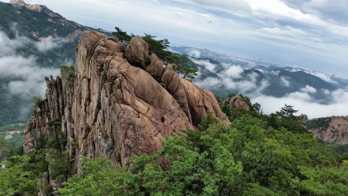 Mt Seoraksan, Kalnas, Rokas, Gamta, Korėjos Respublika, Debesys Ir Kalnai, Gangwon Do