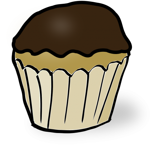 Mufino, Šokoladas, Cupcake, Ruda, Nemokama Vektorinė Grafika