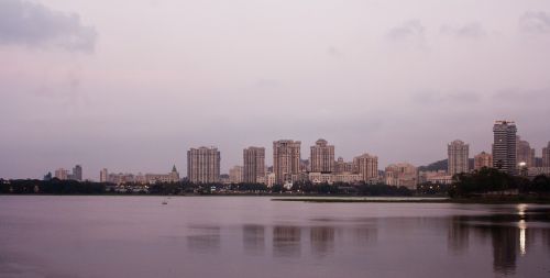 Mumbajus, Bombėjaus, Miesto Panorama, Metropole, Indija, Jūra, Vandenynas, Įlanka