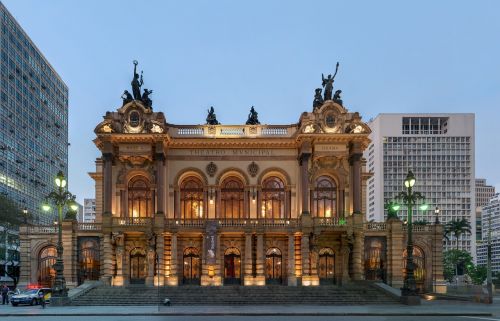 São Paulo Savivaldybės Teatras, Brazilija, Orientyras, Architektūra, Pagrindinis Fasadas, Kultūrinis, Istorinis, Simfonija, Baletas, Menai, Muzika, Kultūra, Pramogos