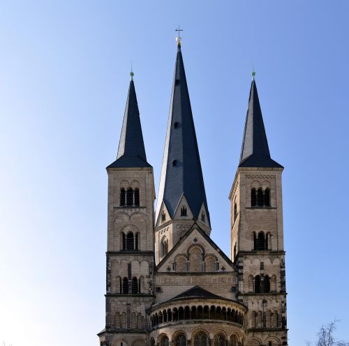 Münsteris, Bonn Minster, Bonas, Architektūra, Pastatas, Bažnyčia, Romanesque, Vokietija, Turizmas, Istoriškai, Bokštas, Lankytinos Vietos, Romos Katalikų, Spire