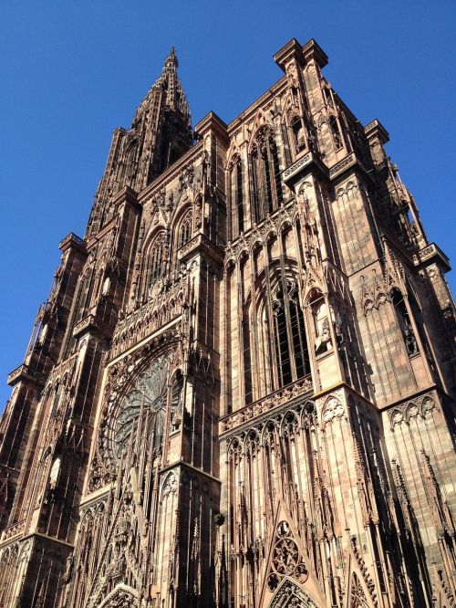 Münsteris, Strasbourg, Bažnyčia, Katedra, Mėlynas, Bokštas, Dangus