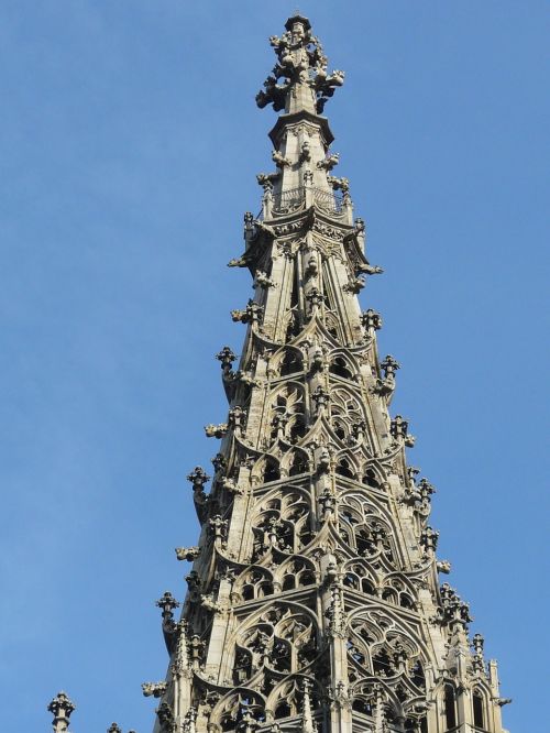 Münsteris, Ulmi Katedra, Dom, Pastatas, Aukštas, Menas, Bokštas, Bokštas, Bažnyčia, Ulm, Puiku, Dangus, Mėlynas