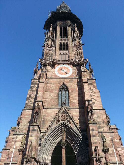 Münsteris, Bokštas, Bažnyčia, Puiku, Aukštas, Vertikaliai, Tiesiog, Į Dangų, Architektūra, Freiburgas