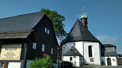 Muziejuje Vietos Istorijos,  Bažnyčia,  Vokiečių Neudorf,  Istoriškai,  Ore Mountains,  Saksonija,  Seiffen