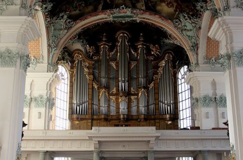 Muzika, Organas, Pagrindinis Organas, Galenų Katedra, Kolegiali Bažnyčia, Vėlyvas Barokas, St Gallen, Šveicarija