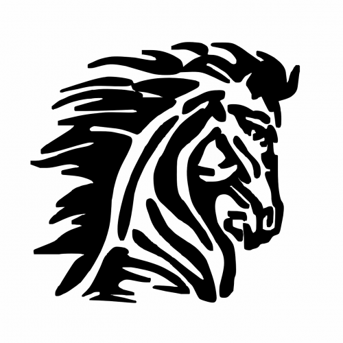 Mustangas, Arklys, Logotipas, Gyvūnas, Siluetas, Nemokama Vektorinė Grafika
