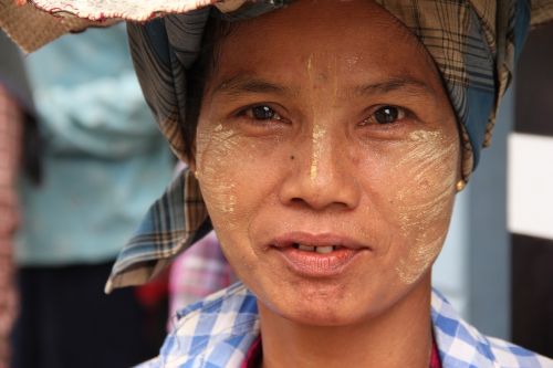 Mianmaras, Burma, Moteris, Portretas, Tanaka