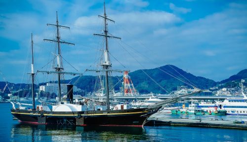 Nagasaki, Uosto Miestas Nagasaki, Burlaivis, Laivas, Uostas, Buriu, Natūralus Grožis, Jūra